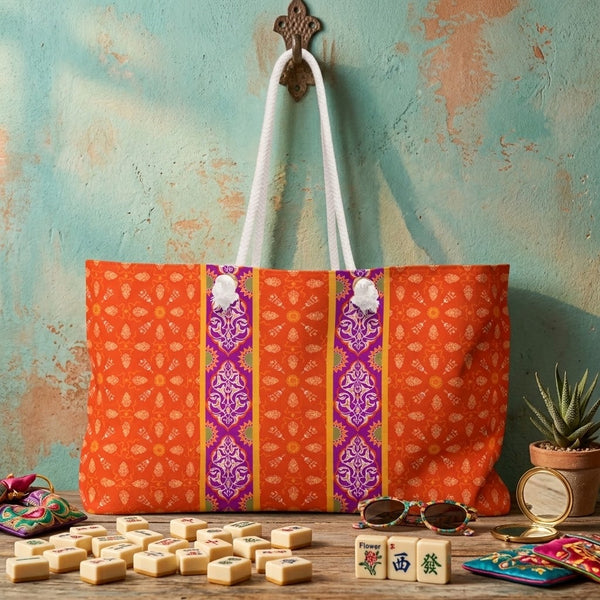 Marie Mahjong Tote in Clementine
