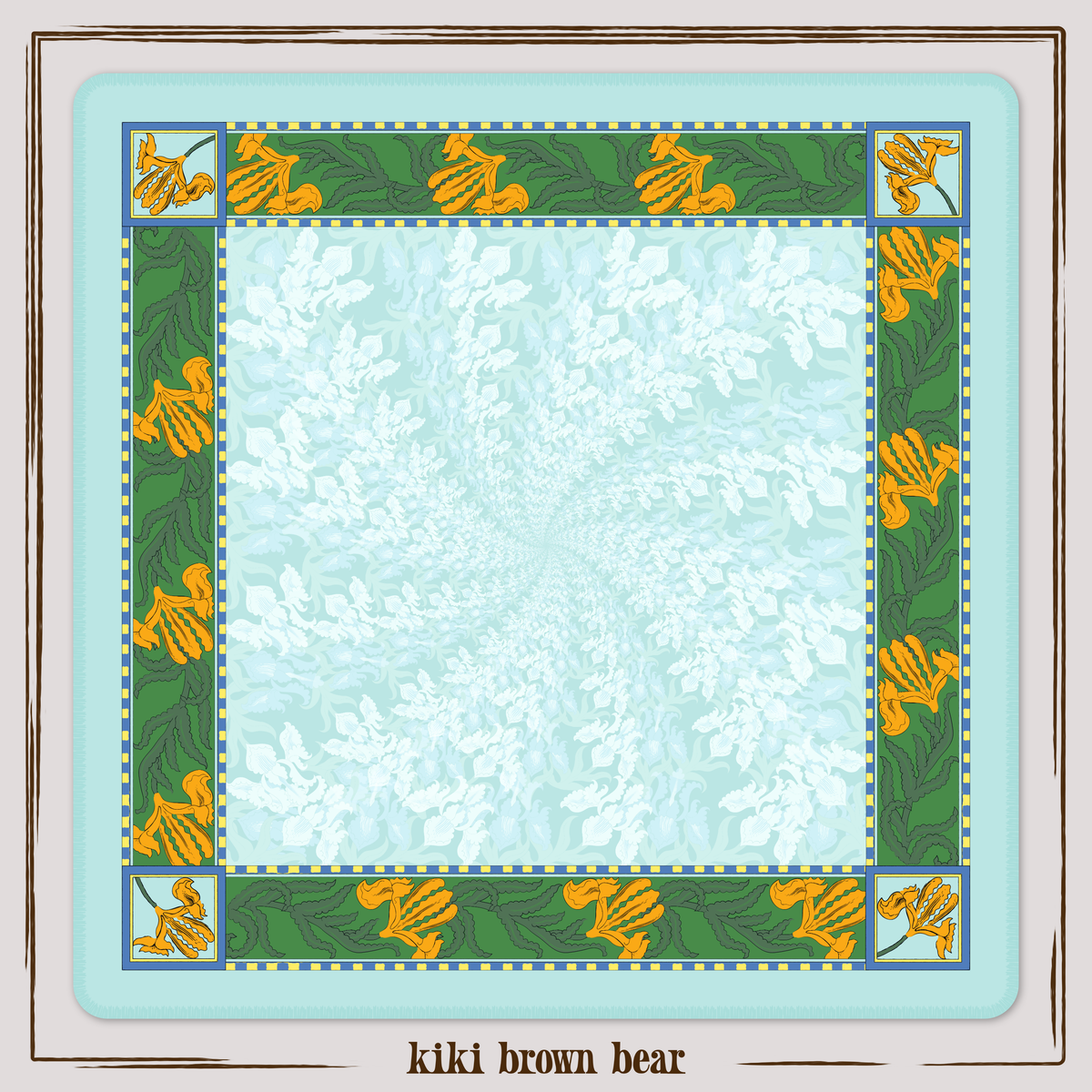Iris Mahjong Mat in Frost (Made in USA)