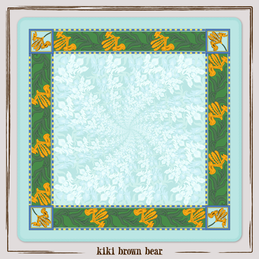 Iris Mahjong Mat in Frost (Made in USA)