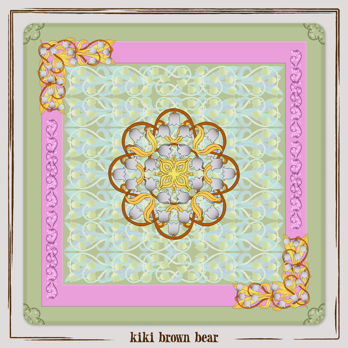 Liliana Mahjong Mat in Frost (Made in USA)