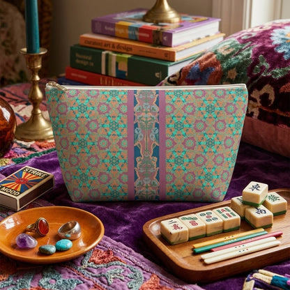 Wendi Mahjong Tile Travel Pouch in rosewood
