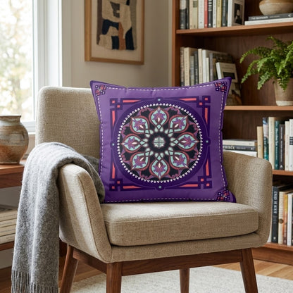 Marie Faux Suede Throw Pillow in Midnight