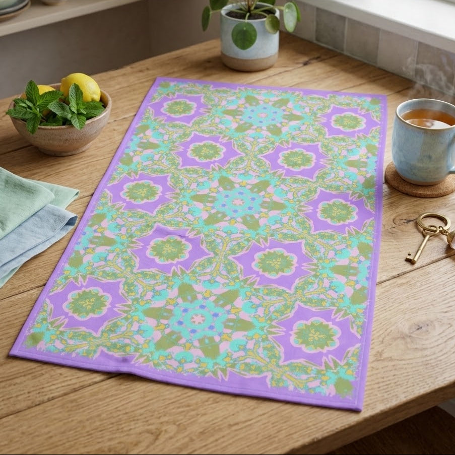 Wendi Cotton Tea Towels in Wisteria