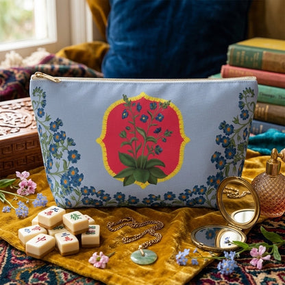 Bettina Mahjong Tile Travel Pouch in Bubble Gum